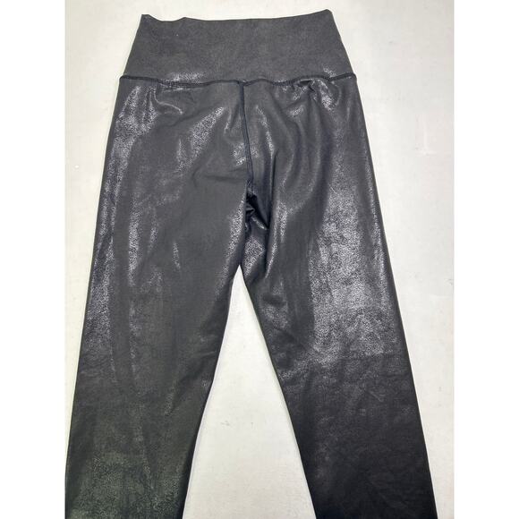 Offline by aerie crossover Black faux leather crackle leggings size M highrise - Picture 5 of 6